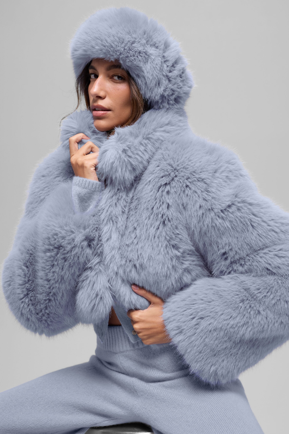 Opulent Faux Fur Wintersun Headband - Winter Frost - Image 2