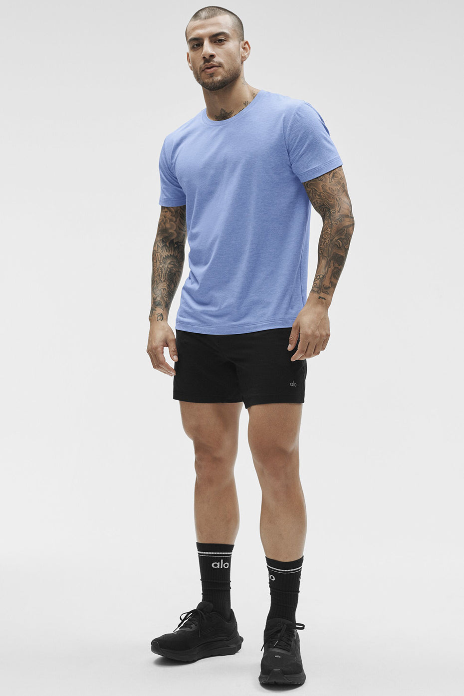 Conquer Reform Crewneck Short Sleeve - Provence Blue Heather - Image 5