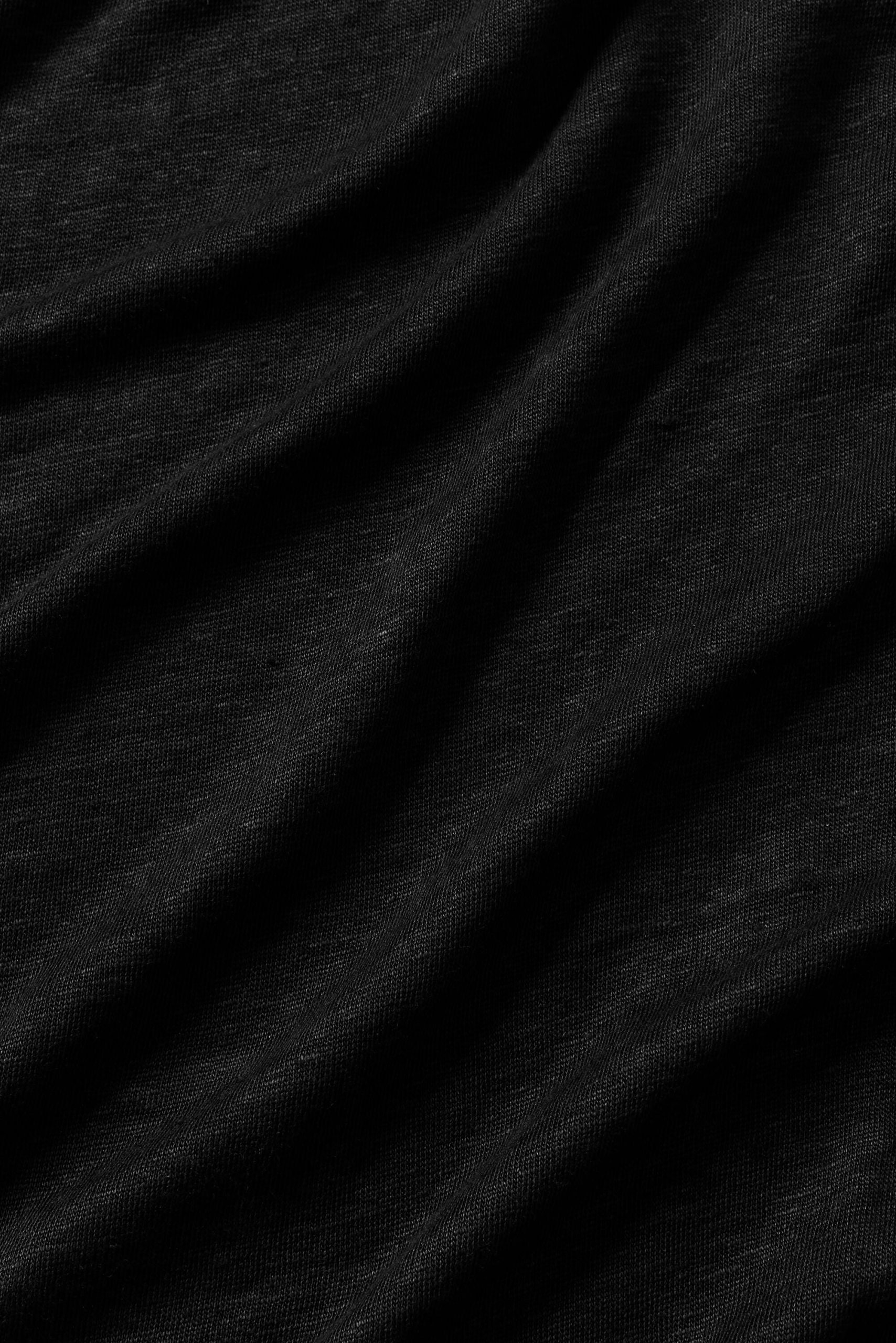 Linen Jersey Coastal Short Sleeve Tee - Black - Image 6