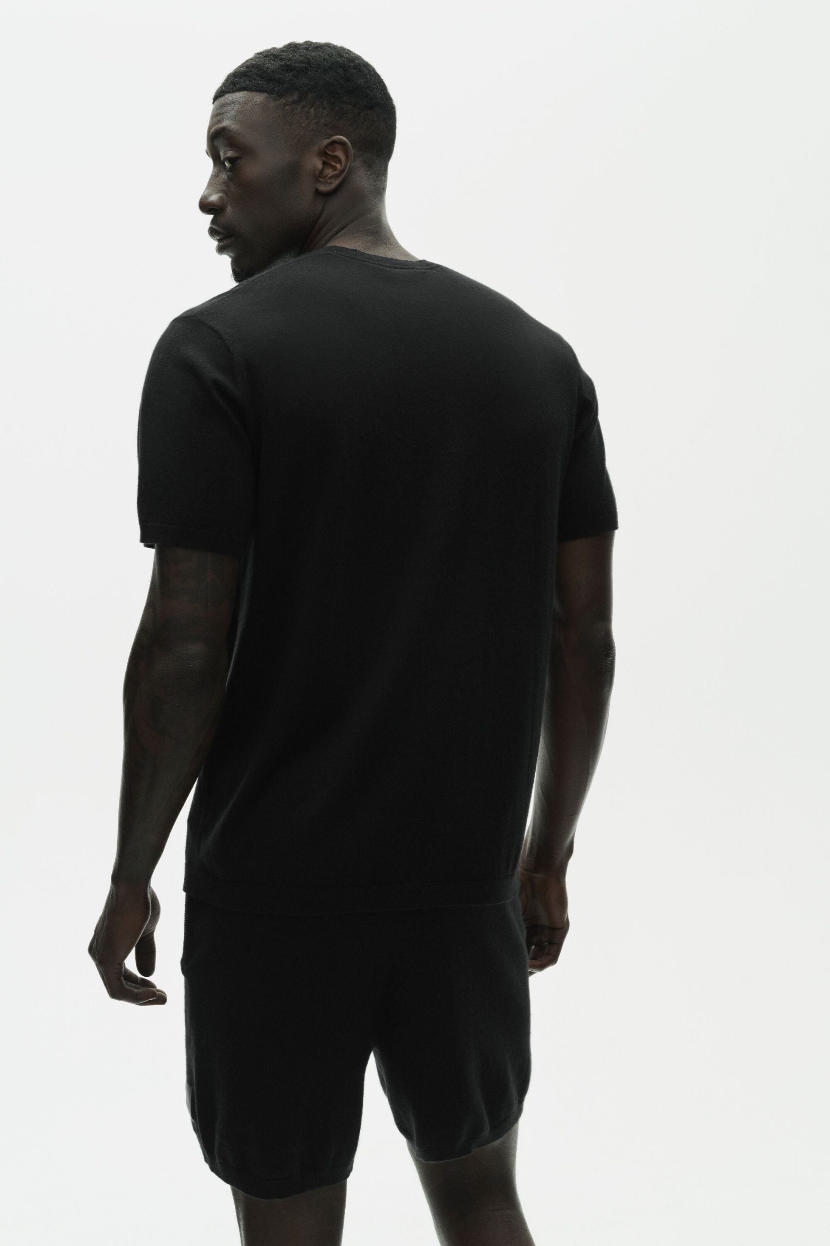 Cotton Cashmere Ever Soft Short Sleeve Crew - Black - Image 4