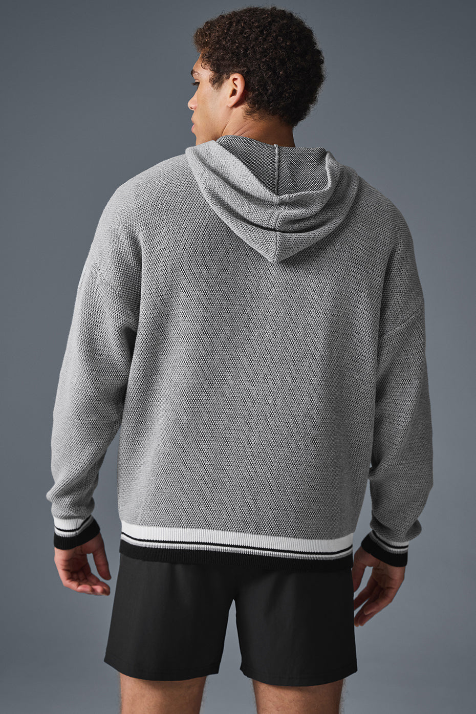 Sports Club Sweater Knit Hoodie - Athletic Heather Grey - Image 2