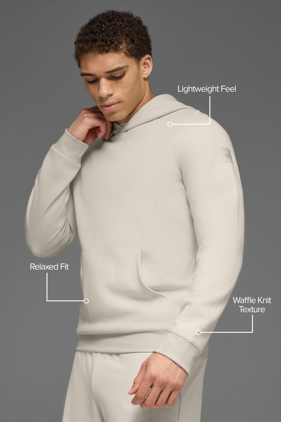 Waffle Lounge Hoodie - Bone - Image 2