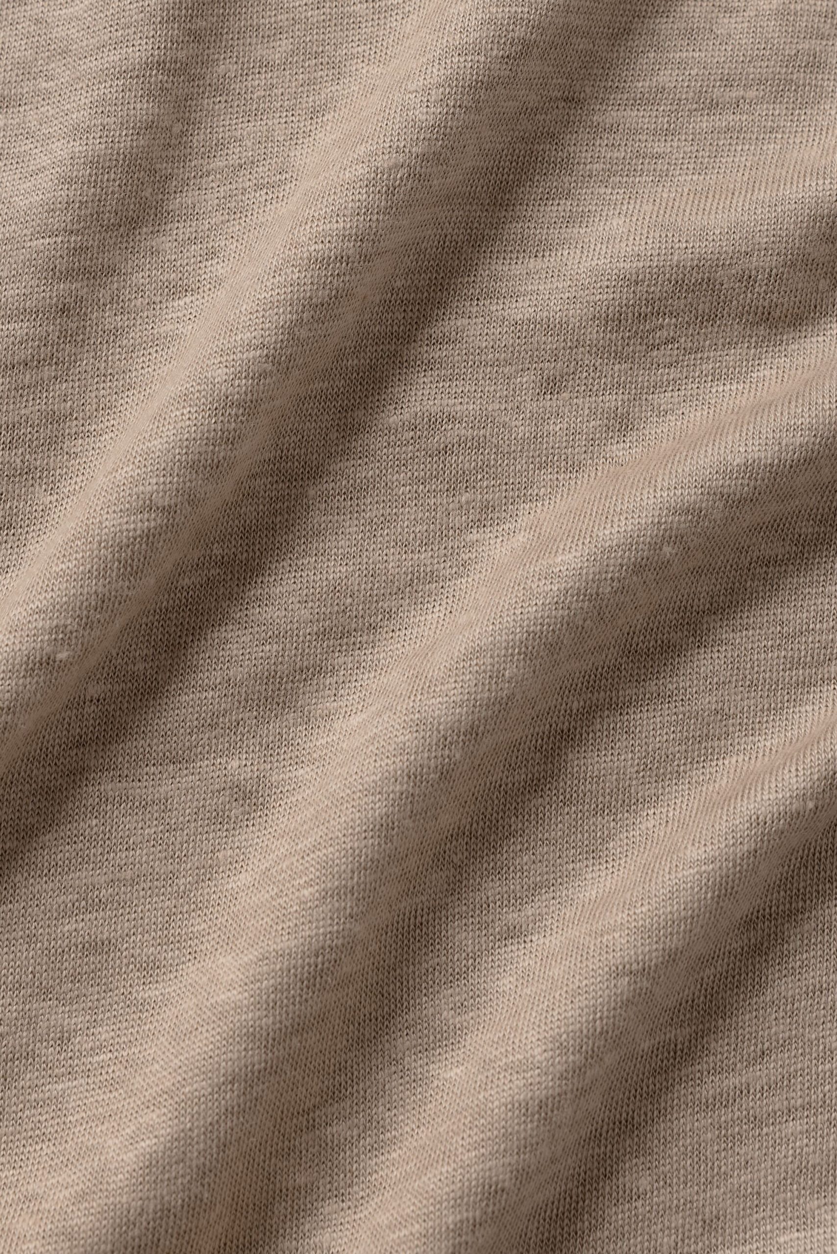 Linen Jersey Coastal Long Sleeve Pullover - Gravel - Image 6