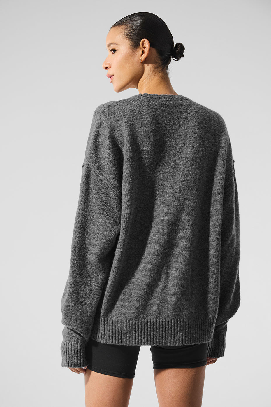 Unisex Wool Cashmere New Class Crewneck Sweater - Platinum Grey - Image 3