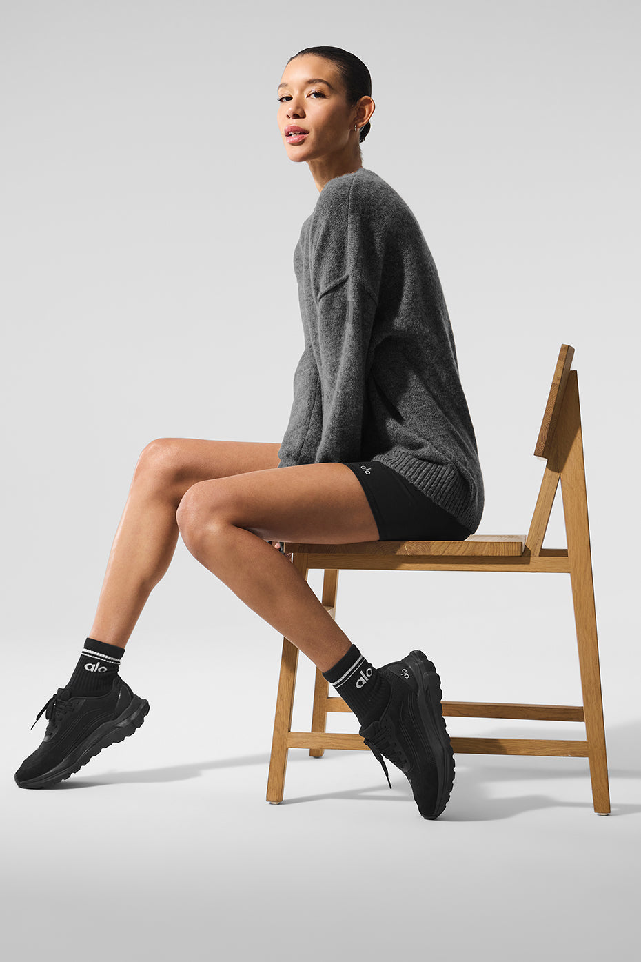 Unisex Wool Cashmere New Class Crewneck Sweater - Platinum Grey - Image 4