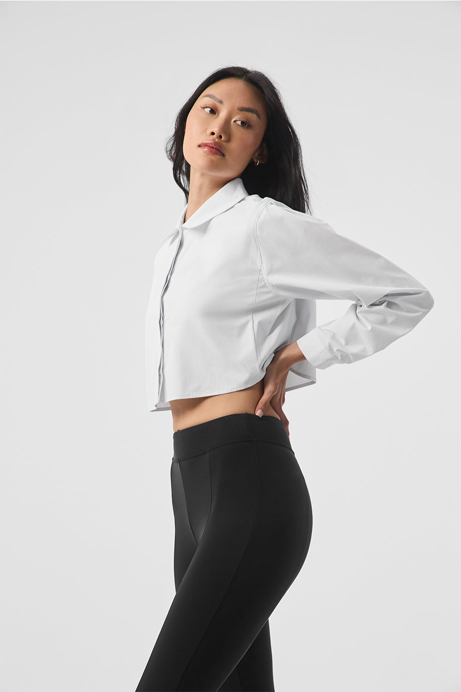 Cropped Take Me Out Button Up - White - Image 4