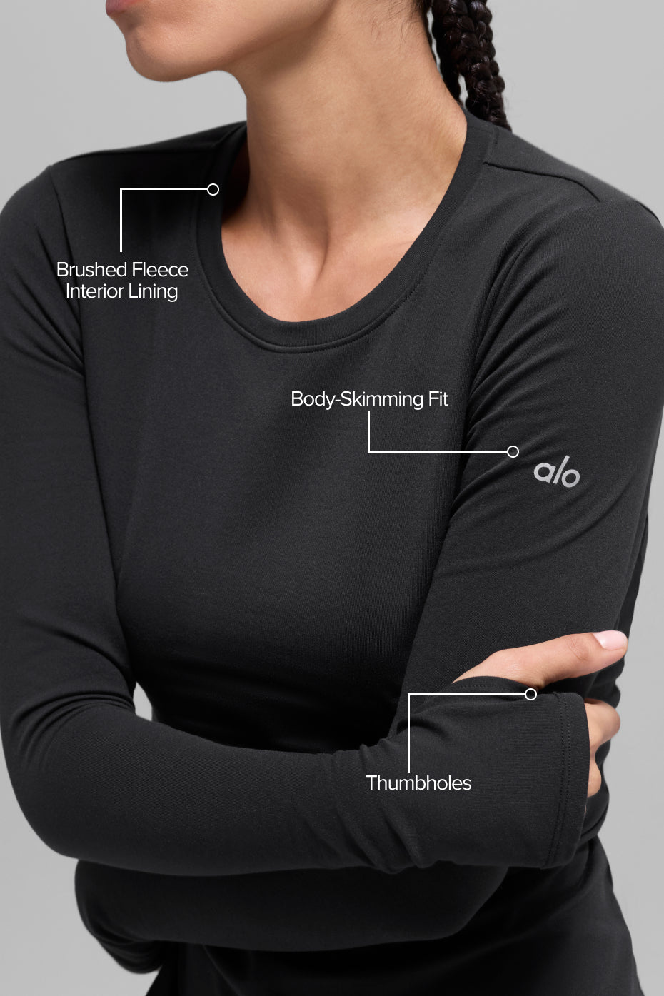Airbrush Winter Warm Nocturne Long Sleeve - Black - Image 2