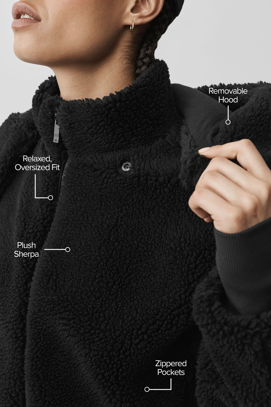 Foxy Sherpa Jacket - Black - Image 2