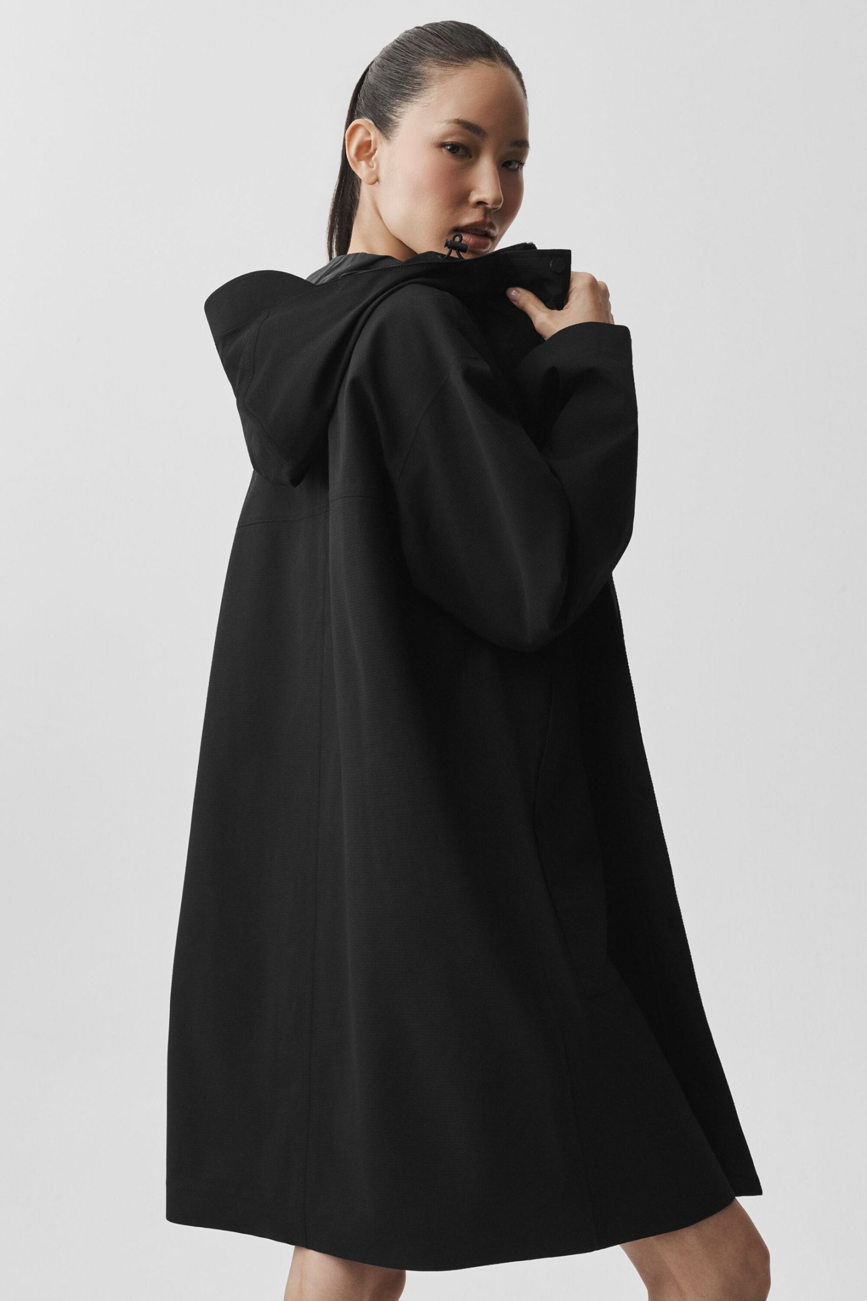 Rain Or Shine Long Coat - Black - Image 2