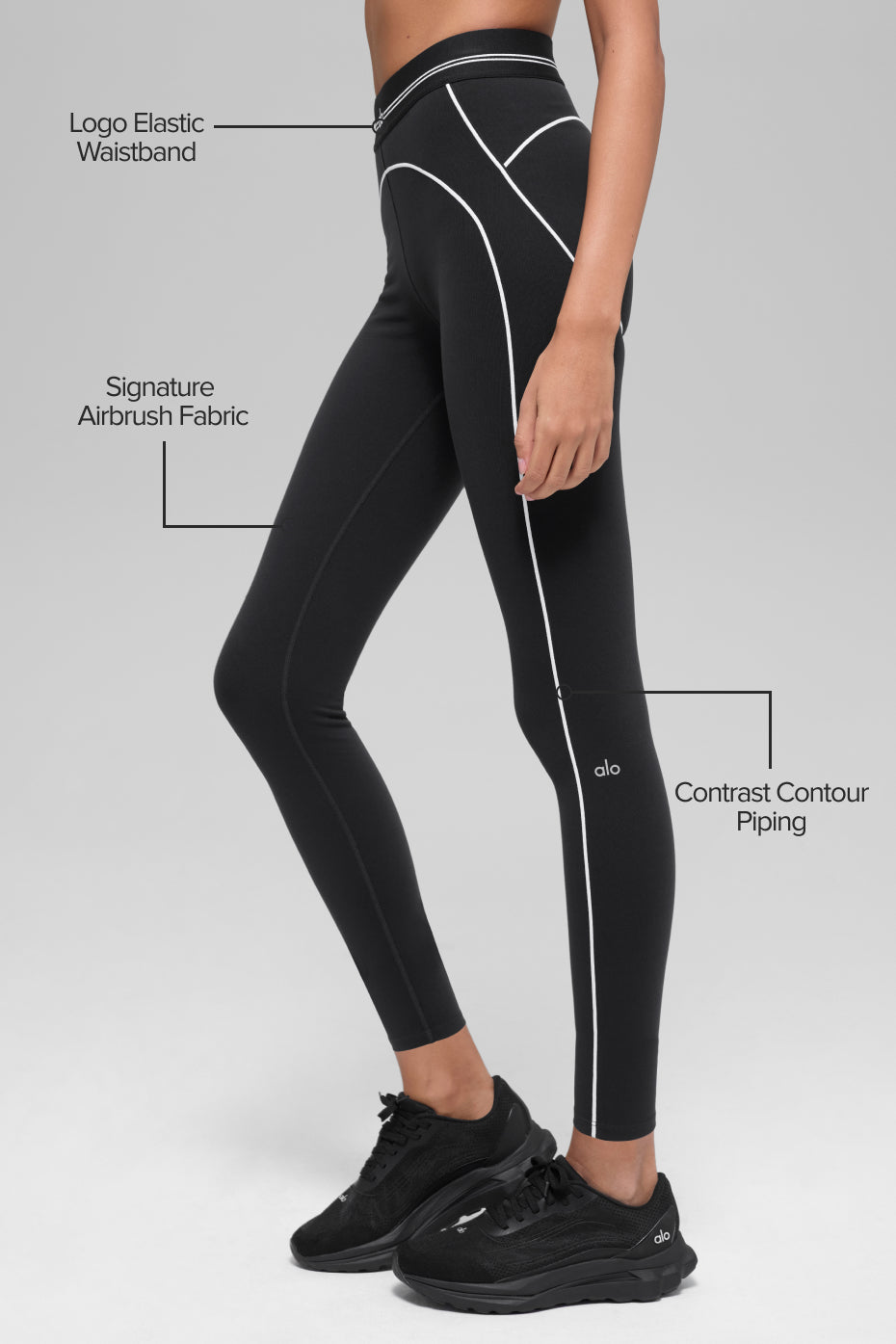 Airbrush High-Waist 7/8 Heart Throb Legging - Black/White - Image 2