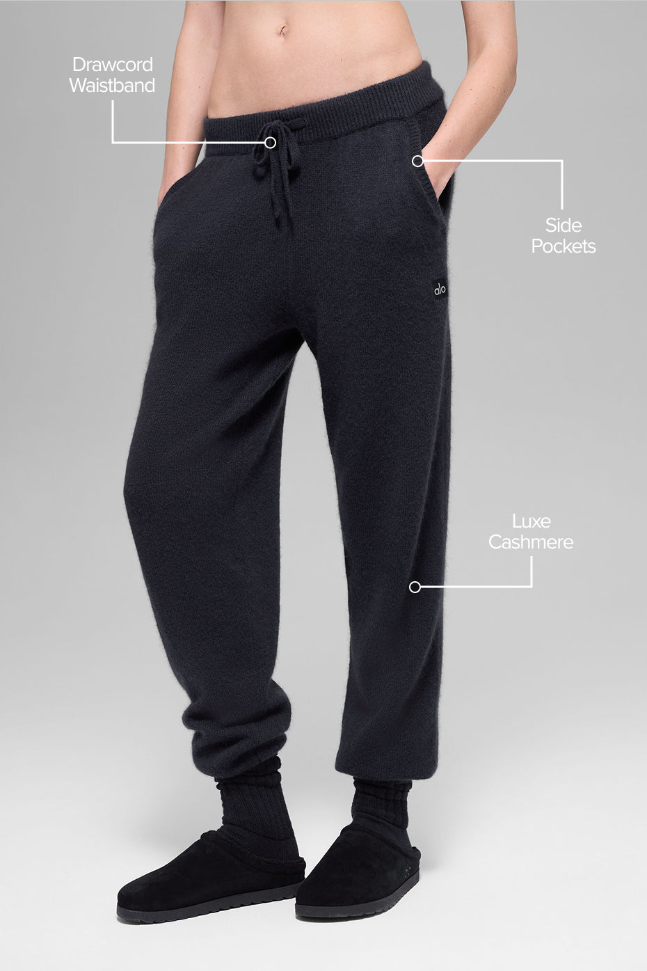 Wool Cashmere High-Waist New Class Jogger - Black - Image 2
