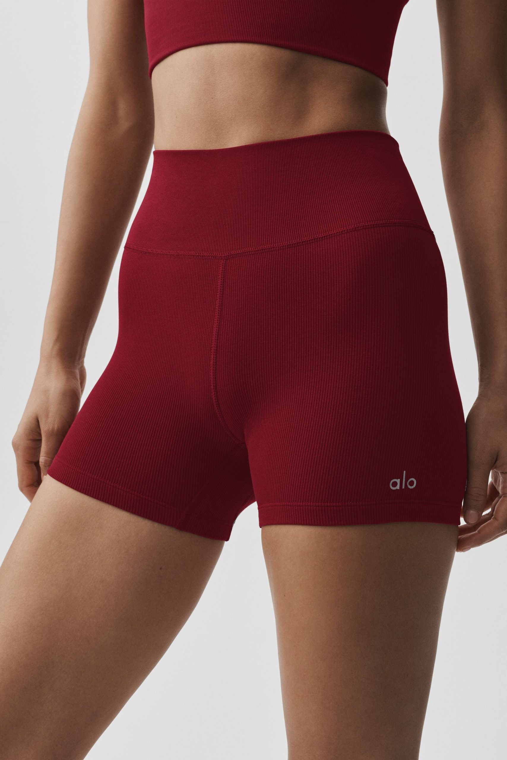 4 Seamless Modal Ribbed High-Waist Short - Summer Romance Red - Image 2