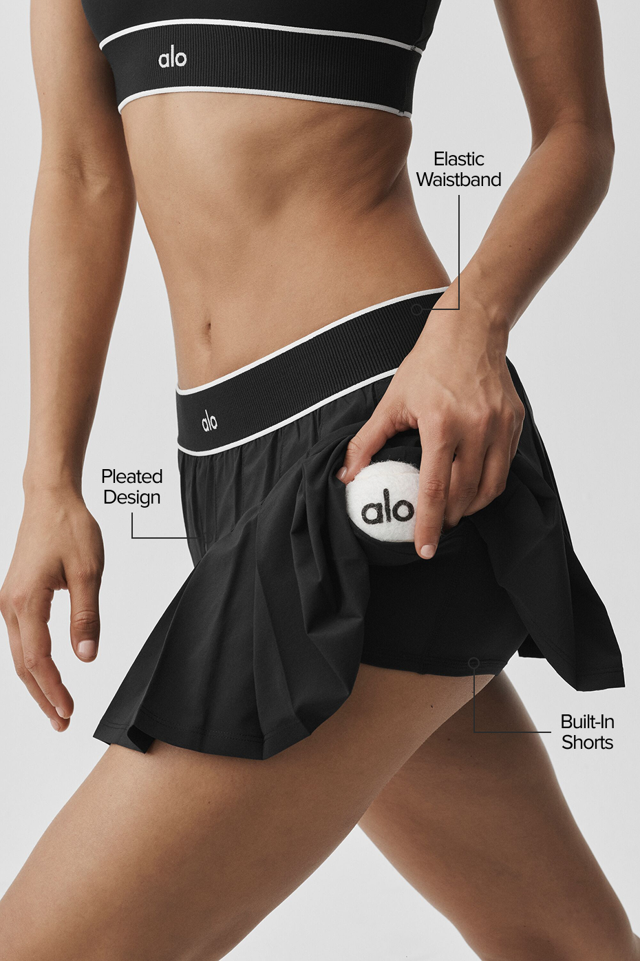 Low-Rise Amp It Up Tennis Skirt - Black - Image 2